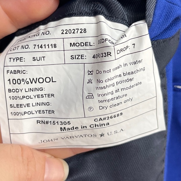 NEW John Varvatos 100% Wool Bedford Suit - Picture 4 of 12